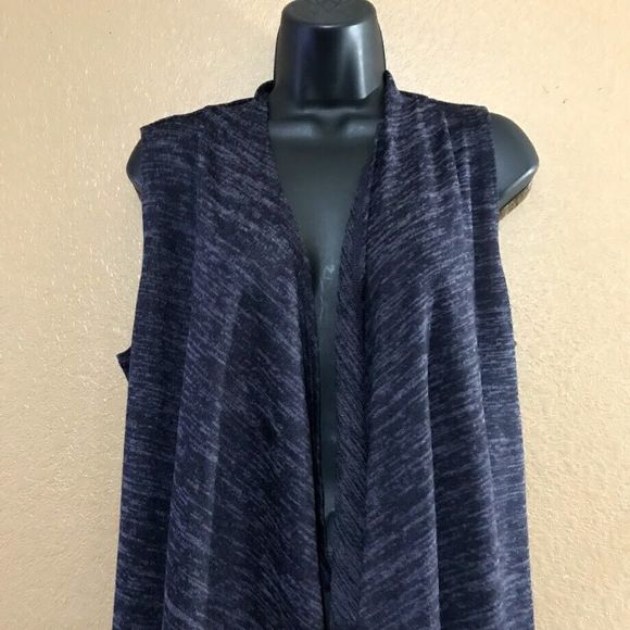 LOGO Lori Goldstein Sweater Knit Vest Purple Small A269657 Drape Front - Picture 2 of 5